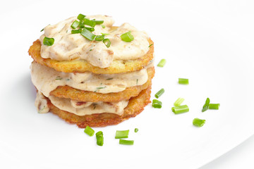 potato pancake with sauce
