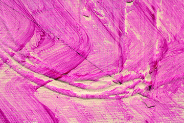 Abstract oil paint texture on canvas, background.  Pink acrylic paint texture. Design element.