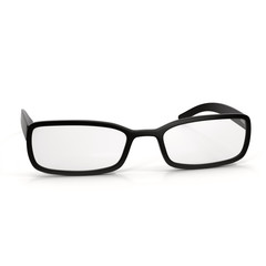 Black Eye Glasses Isolated on White 3D Illustration