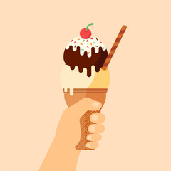 liberty ice cream with hand and cherry