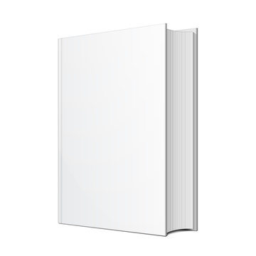 Blank Hardcover Book Illustration Isolated On White Background. Mock Up Template Ready For Your Design. Vector EPS10