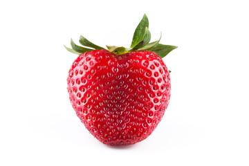Close up of strawberry on white background