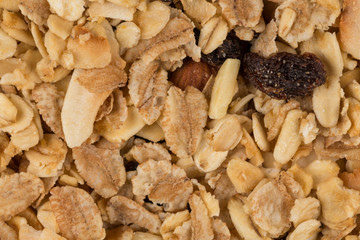 Closeup of a pile of muesli