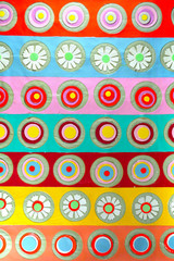 Stripes with circles or bubbles pattern. Textured background in