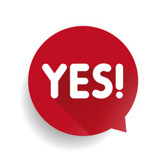 Yes label vector sign speech bubble