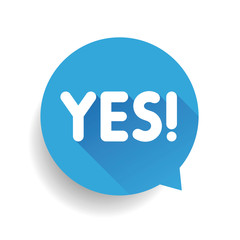 Yes label vector sign speech bubble