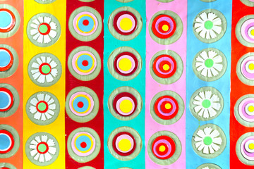 Stripes with circles or bubbles pattern. Textured background.