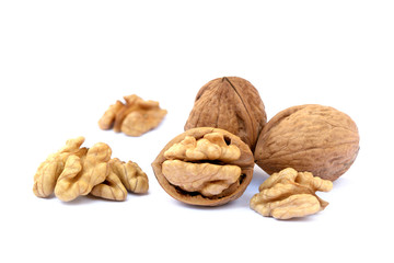  Pile of walnuts isolated on white background