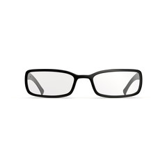 Black Eye Glasses Isolated on White 3D Illustration