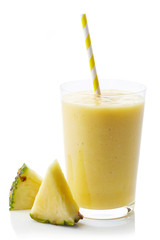 Glass of pineapple smoothie