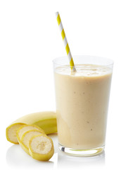 Naklejka premium Glass of banana smoothie