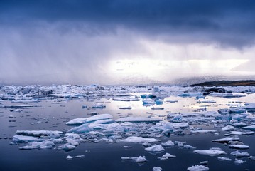 Icebergs at glacier lagoon 