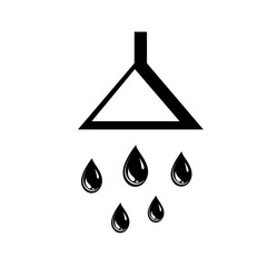 Showerhead and water drops. Vector Illustration
