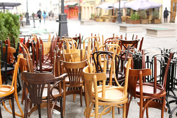 Chairs for summer outdoor cafes