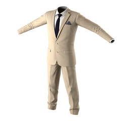 Men suit isolated on white 3D Illustration