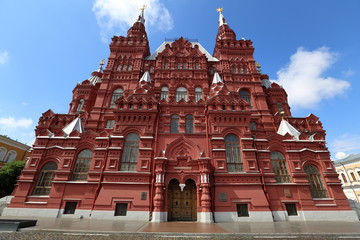 The building of the Russian State Historical Museum on Red Square in Moscow