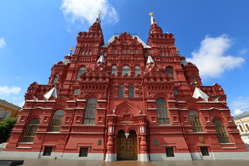 The building of the Russian State Historical Museum on Red Square in Moscow