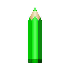 Big green pencil. Vector EPS10