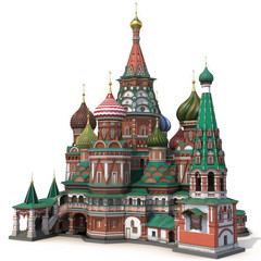 Fototapeta na wymiar Saint Basils Cathedral on White 3D Illustration