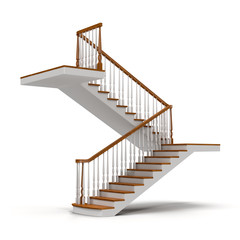 Stairs Isolated on White 3D Illustration