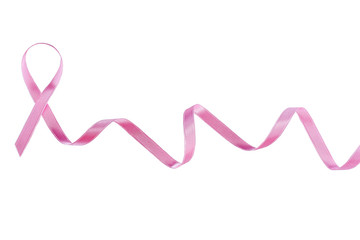 Pink ribbon sign isolated on white