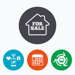 For sale sign icon. Real estate selling.