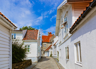 Fototapeta na wymiar Street in old centre of Stavanger - Norway