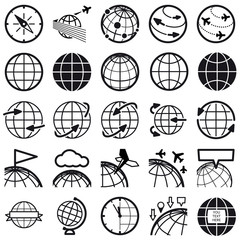 Background composed of twenty five globe icons