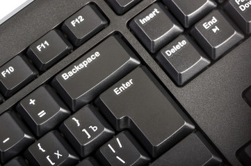 Electronic collection - black computer keyboard with key enter