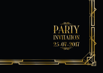 party invitation art deco background