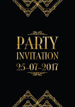 party invitation art deco background