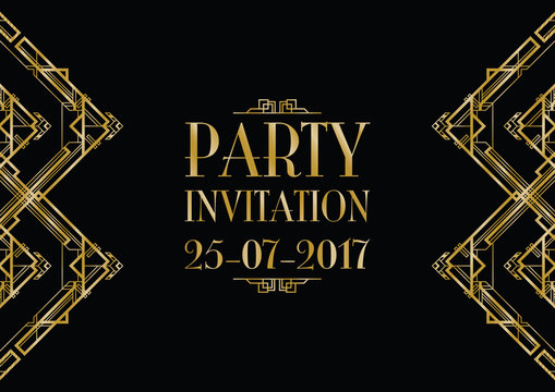 Party Invitation Art Deco Background