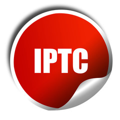 iptc, 3D rendering, red sticker with white text