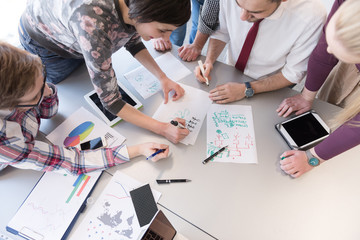 young business people group on meeting at modern office