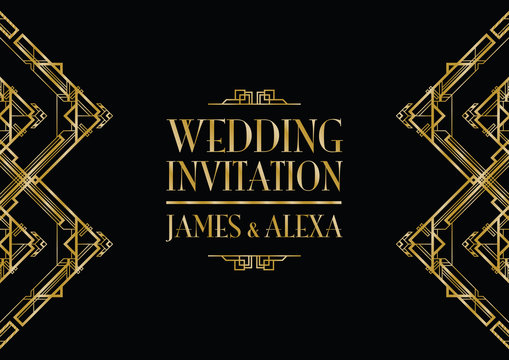 wedding invitation art deco 