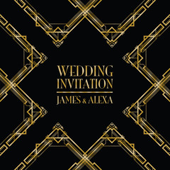 wedding invitation art deco 