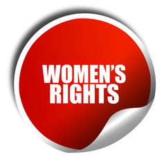 women's rights, 3D rendering, red sticker with white text