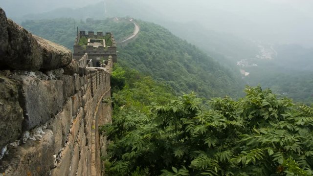 View along the Great Wall of China