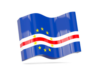 Wave icon with flag of cape verde