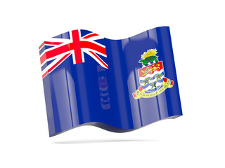 Wave icon with flag of cayman islands