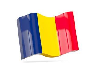 Wave icon with flag of chad