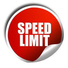 speed limit, 3D rendering, red sticker with white text