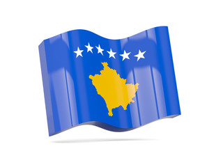 Wave icon with flag of kosovo