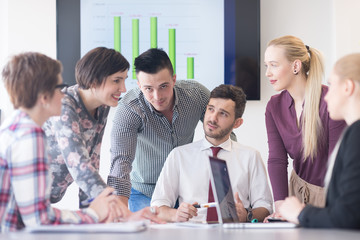 young business people group on meeting at modern office