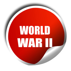 World war 2 background, 3D rendering, red sticker with white tex
