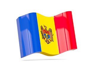 Wave icon with flag of moldova