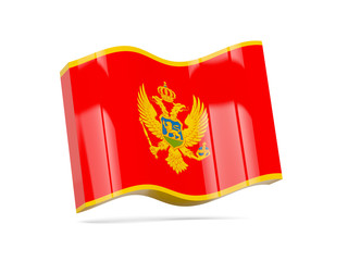 Wave icon with flag of montenegro