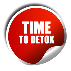 time to detox, 3D rendering, red sticker with white text