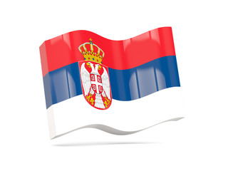 Wave icon with flag of serbia