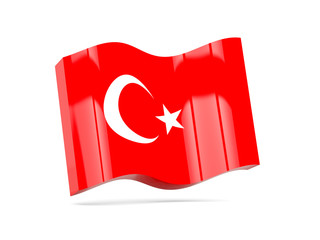 Wave icon with flag of turkey